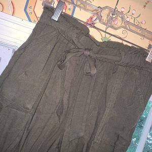 Olive silky joggers
